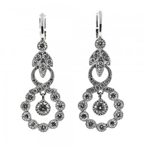 Handmade Diamond Platinum Earrings