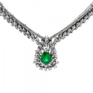 Diamond & Emerald 1970 Necklace