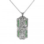 Art Deco Diamond & Emerald Pend