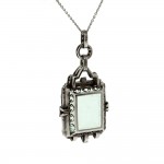 Deco Aquamarine Platinum Pendant