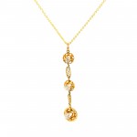 3 Diamond Flower Gold Pendant