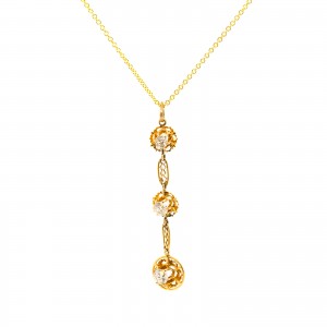 3 Diamond Flower Gold Pendant