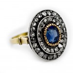 1920 Sapphire & Rose Cuts Ring