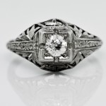 Art Deco Filigree Platinum Ring