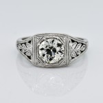 Art Deco Old Euro Diamond Ring