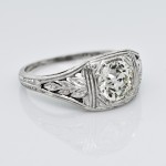 Art Deco Old Euro Diamond Ring