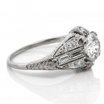 0.90 cts. OEC & Baguette Diamond Ring