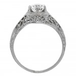 0.71 cts OEC Filigree Plat Ring