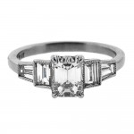 1.01 cts. Emerald Cut Diamond Plat Ring