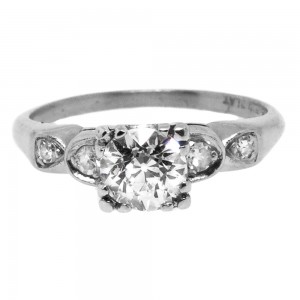 0.81 cts OEC 1940 Platinum Ring