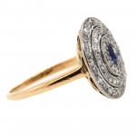 1910 Sapphire Rose Cuts Plat Gold