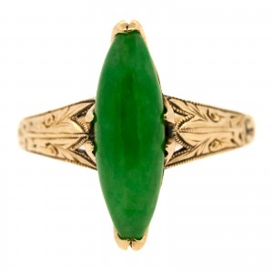 1920 Jadeite Gold Ring