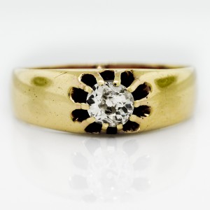 Old Mine Cut Diamond Gold Ring