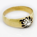 Old Mine Cut Diamond Gold Ring