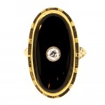 Onyx Diamond & Gold Oval