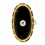 Onyx Diamond Oval Ring