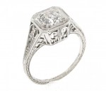 Vintage Diamond Filigree Engagement Ring