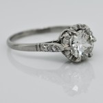 Vintage Crown Design Diamond Ring