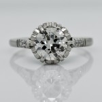 Vintage Crown Design Diamond Ring