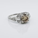 Art Deco Cognac Color Diamnd Ring