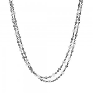 Pearl & Diamond 40" long Chain