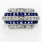 Art Deco Diamond & Sapphire Platinum Ring