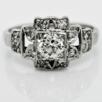 Art Deco Old European Cut Diamond Ring