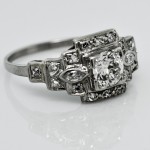 Art Deco Step Diamond Platinum Ring