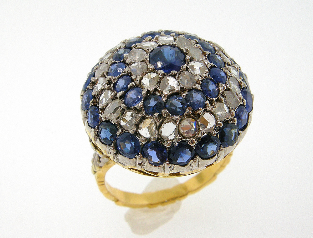 Sapphire and Diamond Dome Ring