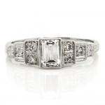 Emerald Cut Diamond Platinum Ring