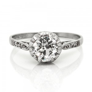 0.83 cts. OEC Crown Plat Ring