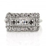 Vintage French Cut Diamonds Platinum Ring
