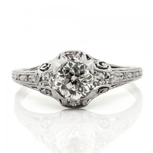 0.67 cts. OEC Plat Deco Ring