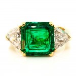 Colombian Emerald & Diamond Gold Ring
