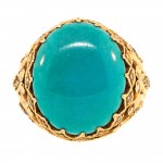 Turquoise Diamond & Gold Ring