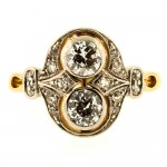 1920 Dual OEC Diamond Plat Gold Ring