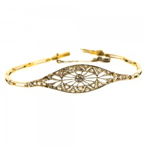 Rose Cut Belly Plat 18KT Bracelet