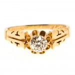 Victorian 0.45 cts OEC Gold Ring