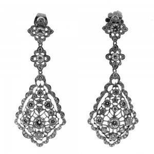 4.16 cts. RBC Filigree Earrings