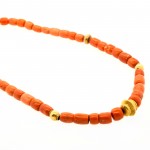 Tibetan Coral &Gold Beads