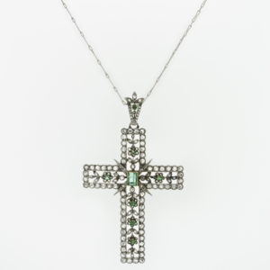 Diamond & Emerald Cross