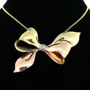 Retro 2 Tone Gold Bow