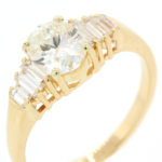 Oval Diamond & Gold Ring
