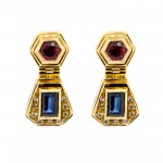 Gold Geometric Sapp/Ruby