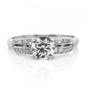 0.80 cts RBC Diamond Platinum Ring