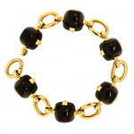 Marzo Paris Onyx Gold Bracelet