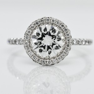 Micro Pave Diamond Platinum Ring