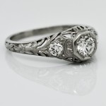 Art Deco Dome Filigree Diamond Ring