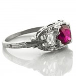 1.35 cts. Burma Ruby Deco Ring