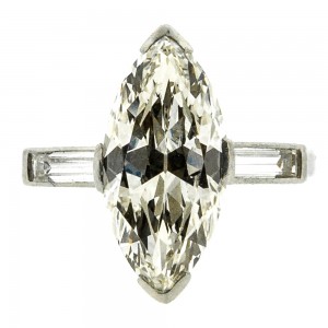 3.49 cts. Old Marquise Diamond Platinum